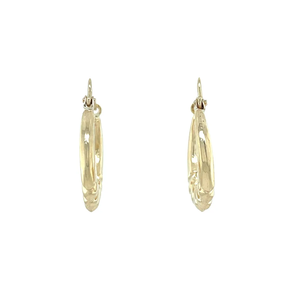 Vintage 14K Gold Fancy Hoop Earrings