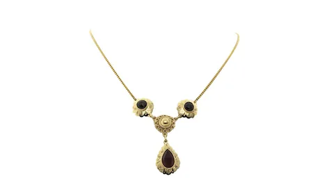 Vintage 14K Gold Necklace with Garnet