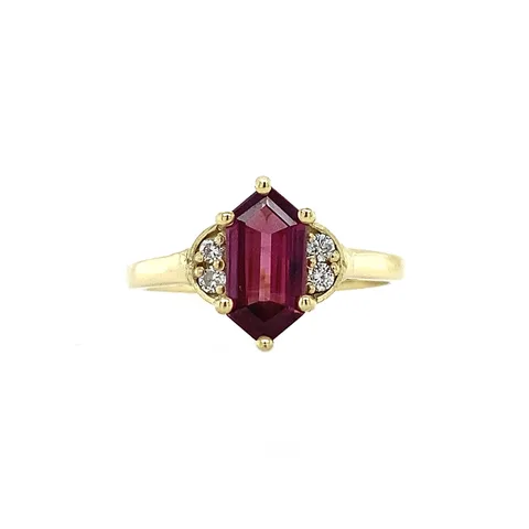 Vintage Brigitte 14K Gold Ring, Lavender Love