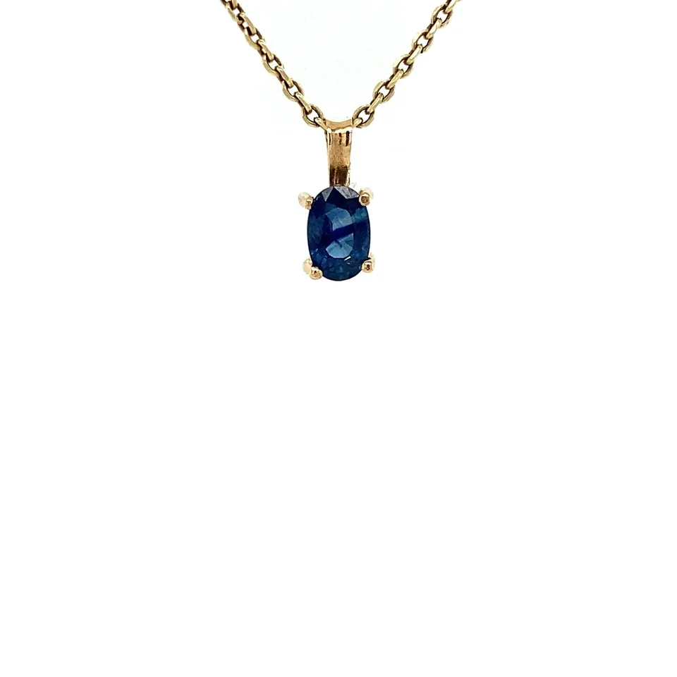 Vintage 14K Gold Pendant with Sapphire