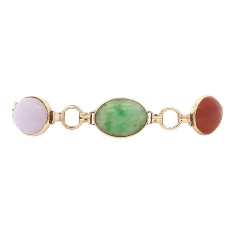 Vintage 14K Gold Bracelet with Jade
