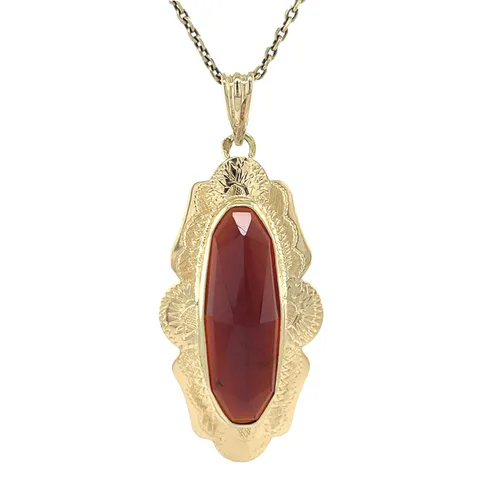 Vintage 14K Gold Pendant with Garnet