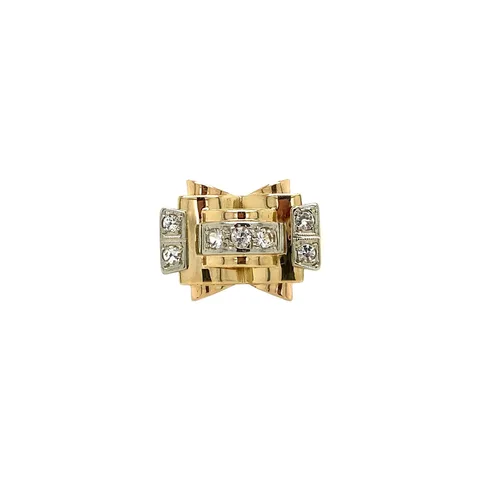 Vintage 18K Gold Ring with Diamond