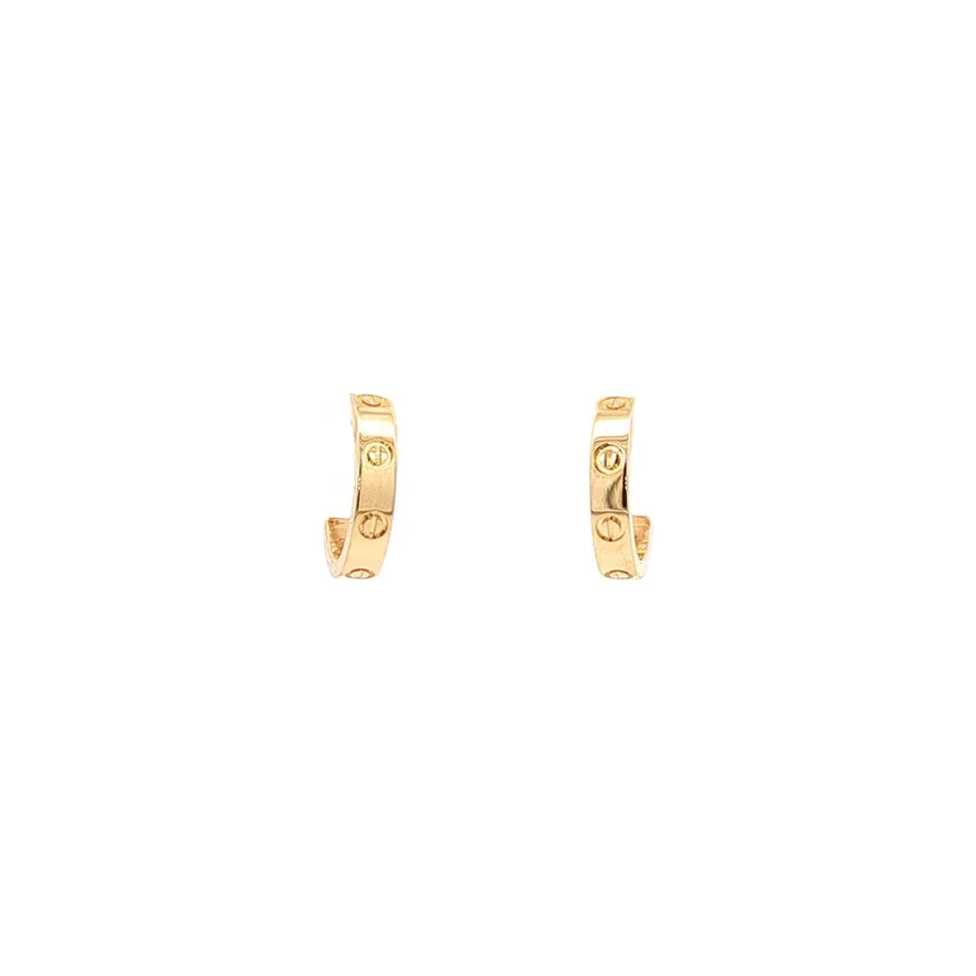 Vintage Cartier LOVE 18K Gold Hoop Earrings Small