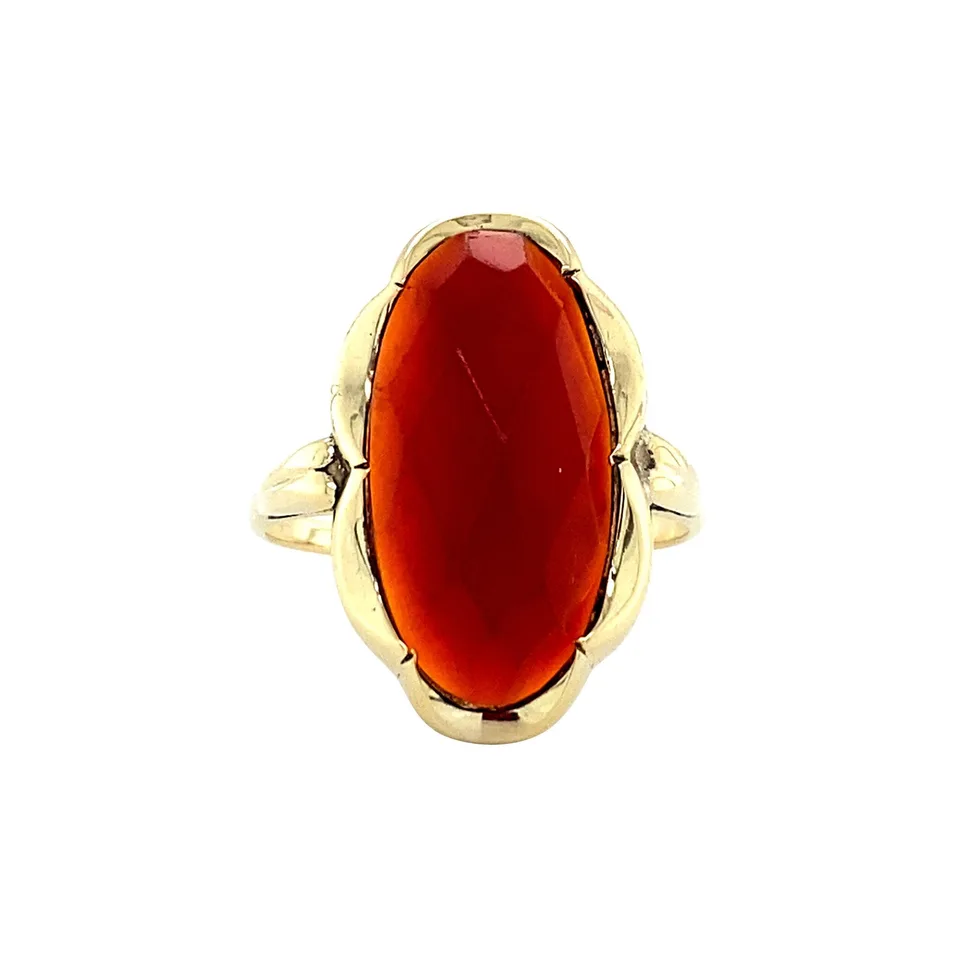 Vintage 14K Gold Ring with Carnelian