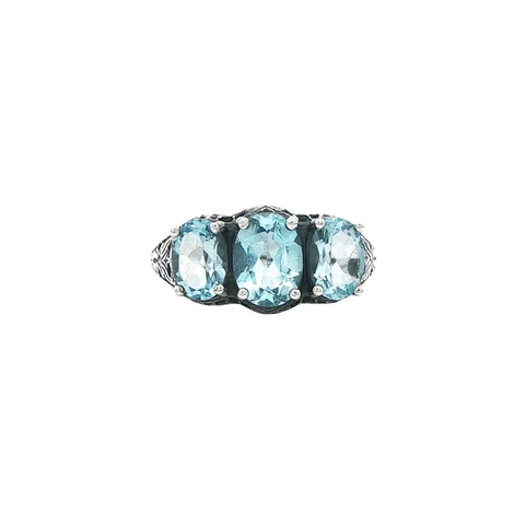 Vintage Sterling Silver Ring with Blue Topaz