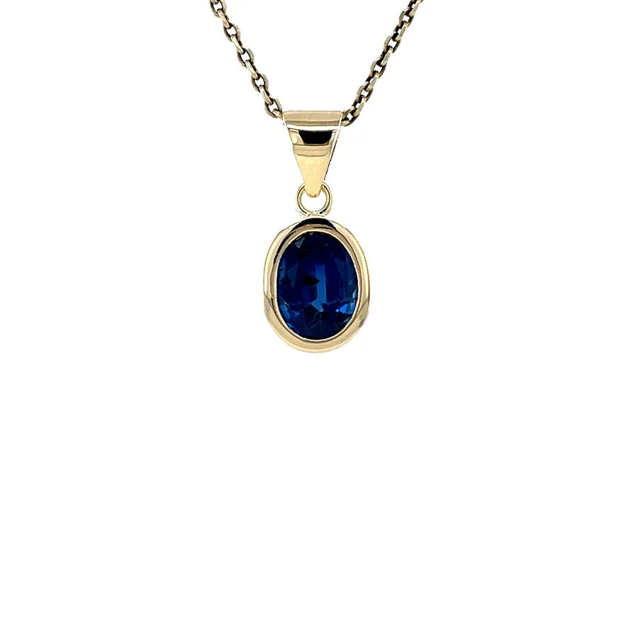 Vintage 14K Gold Pendant with Sapphire