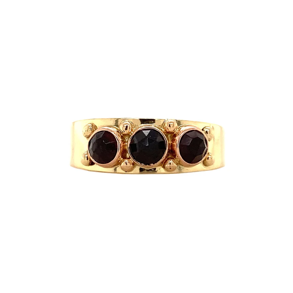 Vintage 14K Two Tone Gold Ring with Garnet