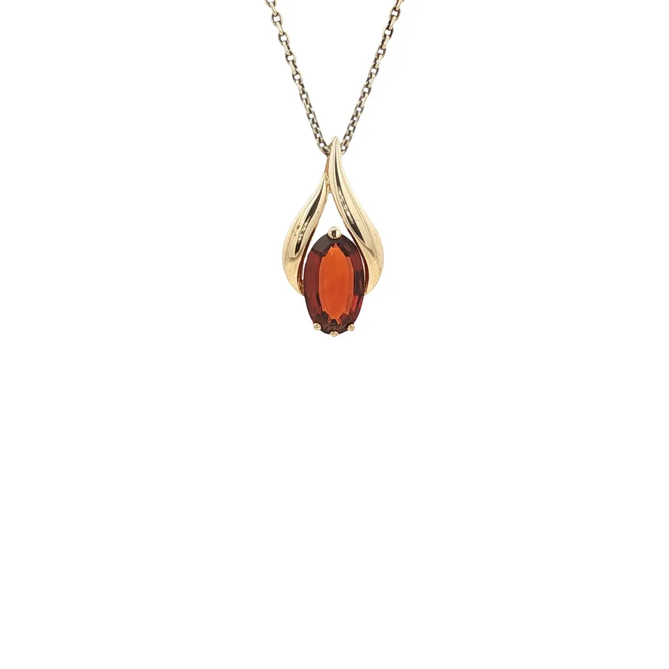 Vintage 18K Gold Pendant with Madeira Citrine
