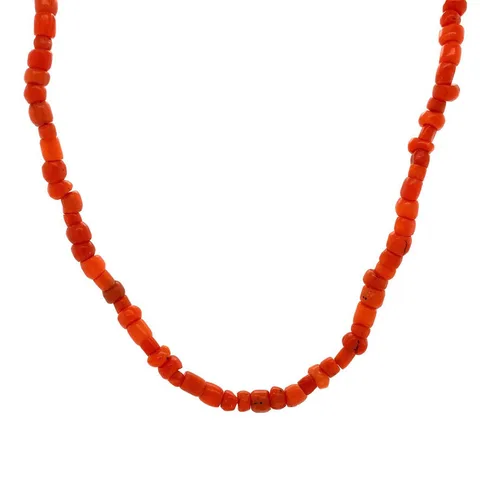 Vintage Red Coral Necklace with 14K Rose Gold Clasp