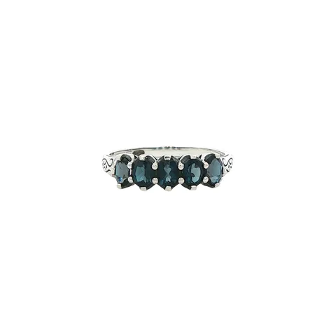 Vintage Sterling Silver Ring with Blue Topaz