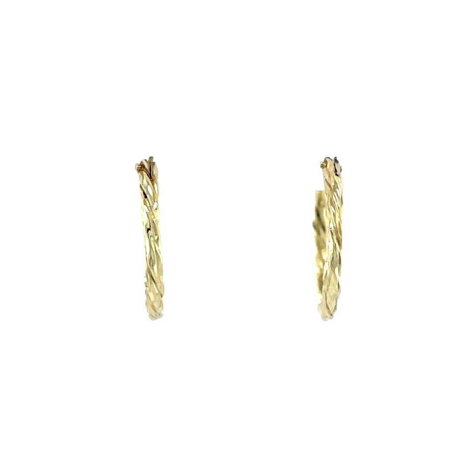 Vintage 14K Gold Twisted Hoop Earrings