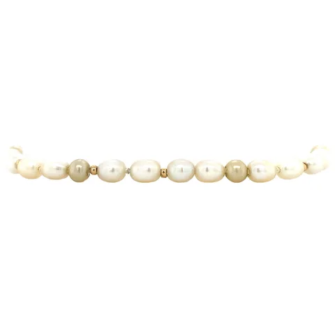 Vintage 14K Gold Bracelet with Pearls 19 cm