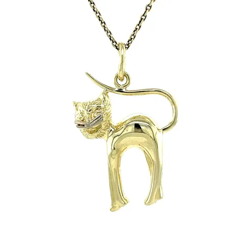 Vintage 14K Gold Cat Pendant