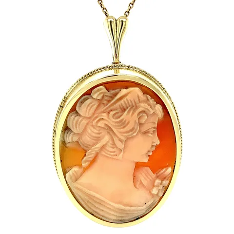 Vintage 14K Gold Pendant with Cameo