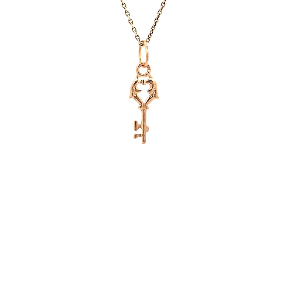 Vintage 14K Rose Gold Key Pendant