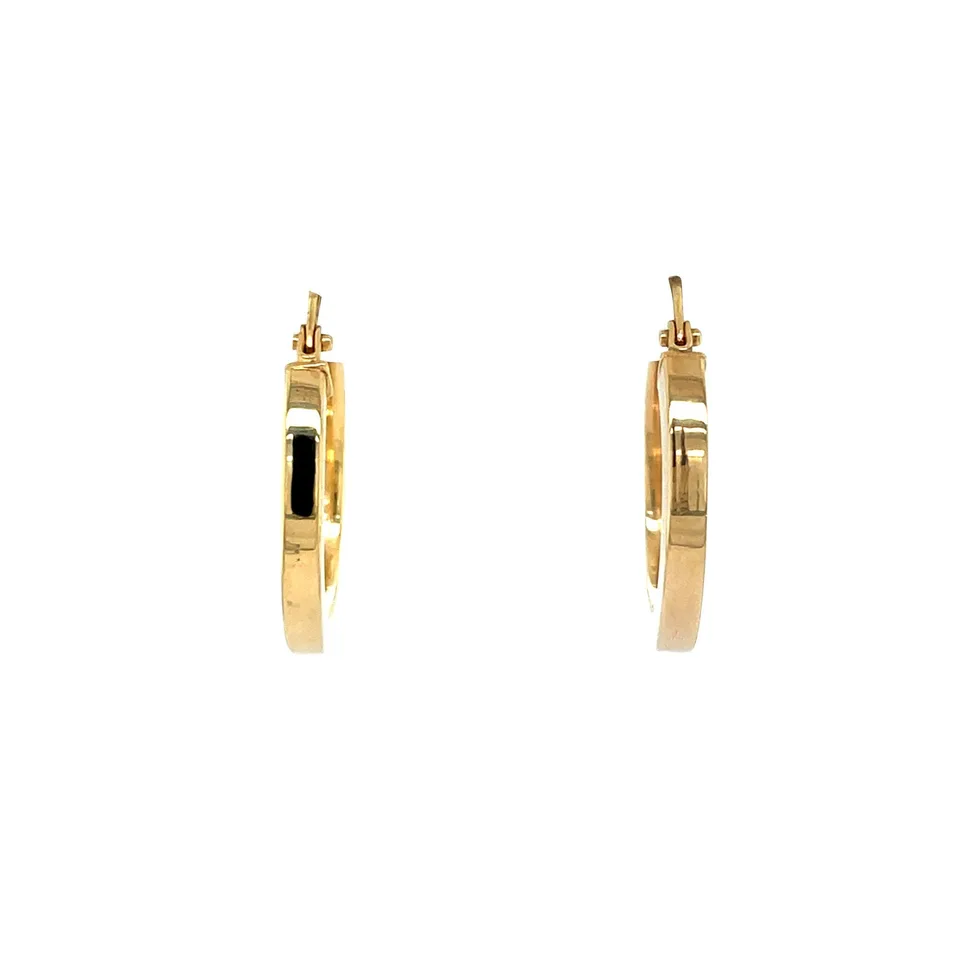 Vintage Smooth 9K Gold Hoop Earrings