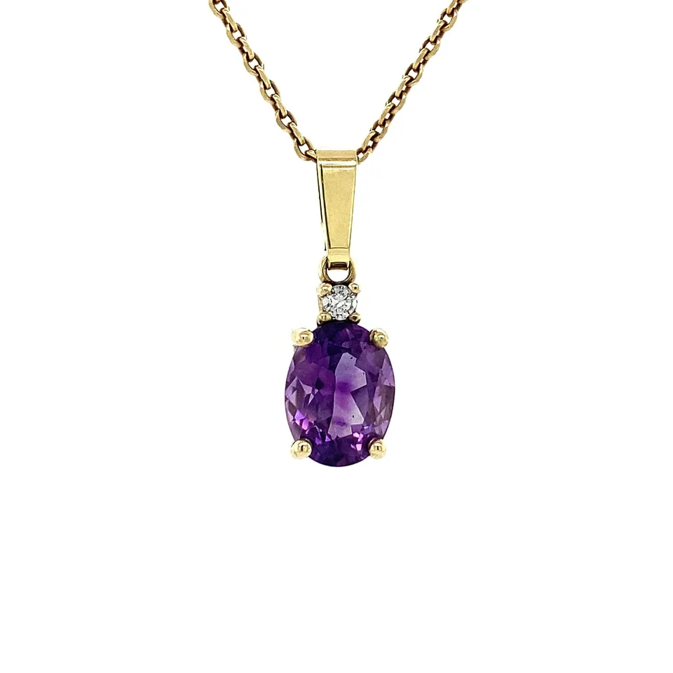 Vintage 14K Gold Pendant with Amethyst
