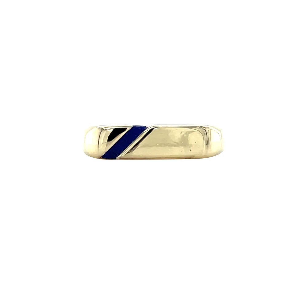 Vintage 14K Gold Signet Ring with Lapis Lazuli