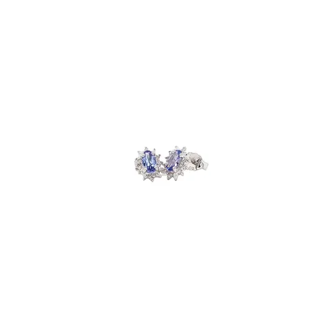 Vintage 9K Gold Earrings with Tanzanite and Diamond
