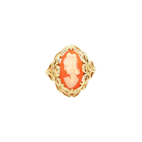Vintage 14K Gold Ring with Cameo