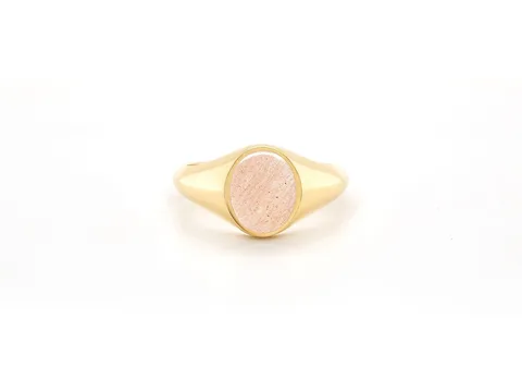 Vintage Twiggy 14K Gold Ring XS, Peach Moon
