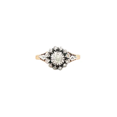 Vintage 14K Gold Ring with Rose Cut Diamond