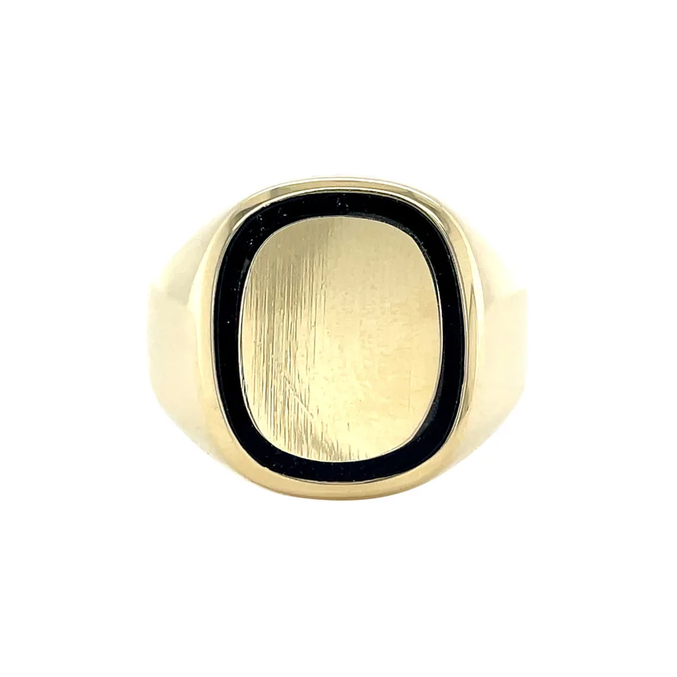 Vintage 14K Gold Signet Ring with Onyx and in SLOOP