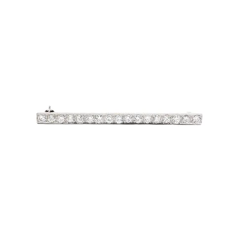 Vintage 14K White Gold Brooch with Diamond