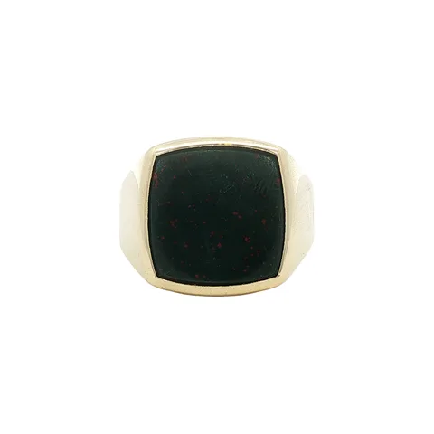 Vintage 14K Gold Signet Ring with Heliotrope