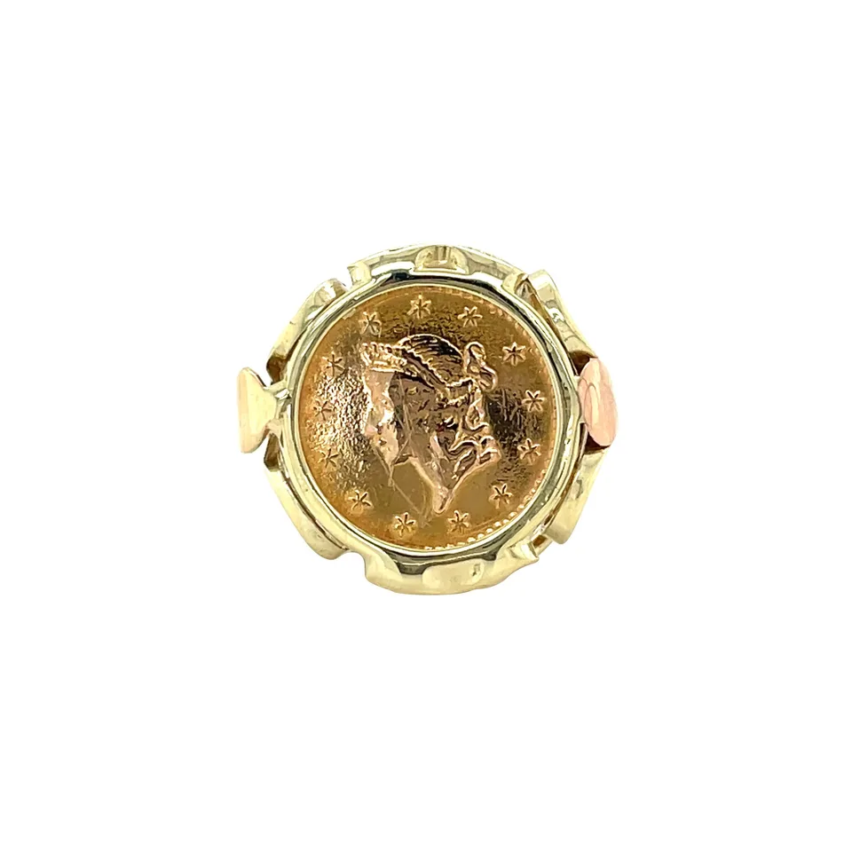 Vintage 14K Gold Coin Ring