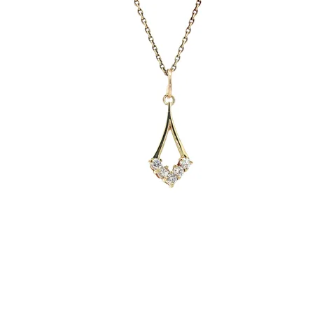 Vintage 14K Gold Pendant with Cubic Zirconia