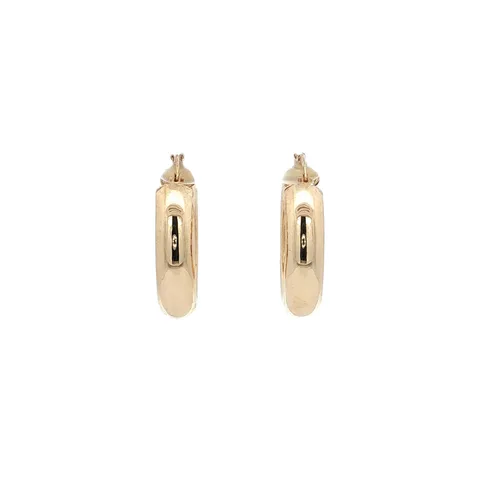 Vintage Smooth 9K Gold Hoop Earrings