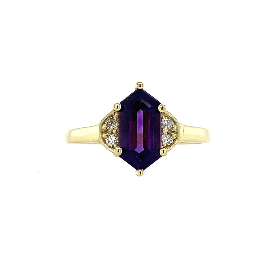 Vintage Brigitte 14K Gold Ring, Violet