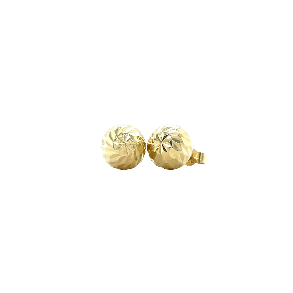 Vintage 14K Gold Stud Earrings Fancy Bol