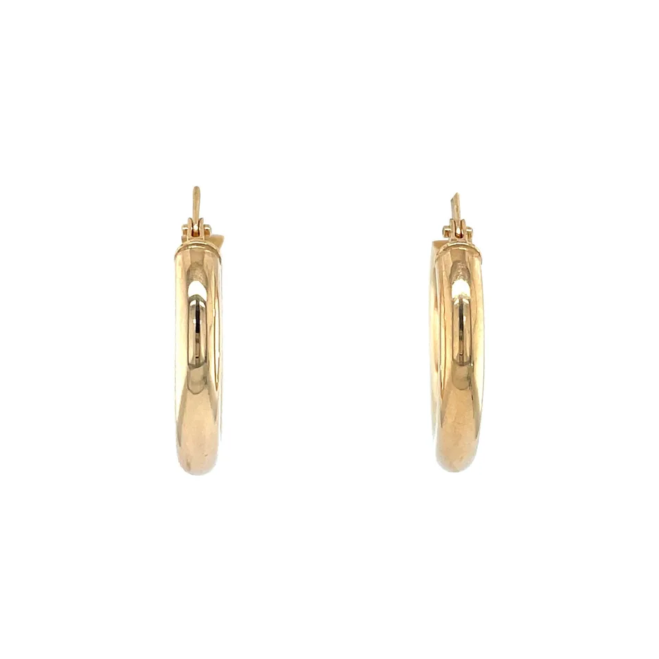 Vintage Smooth 9K Gold Hoop Earrings