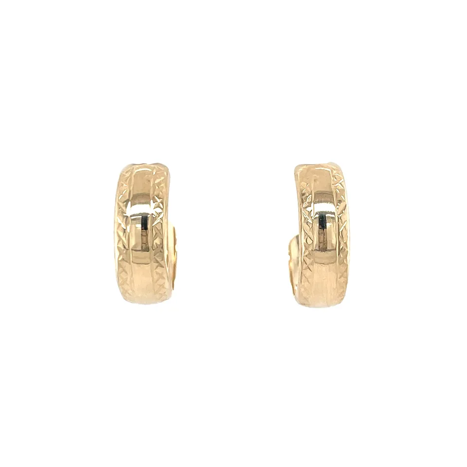 Vintage 14K Gold Stud Earrings with Engraving