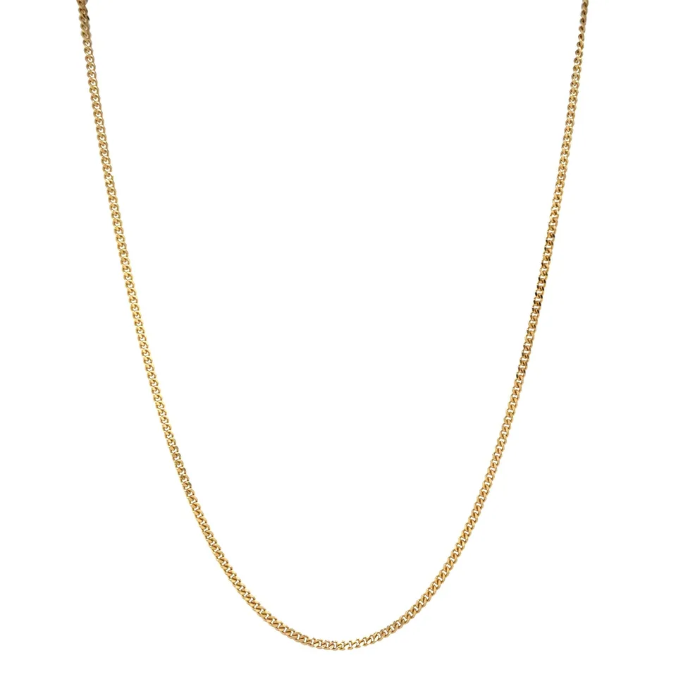 Vintage 14K Gold Curb Long Necklace