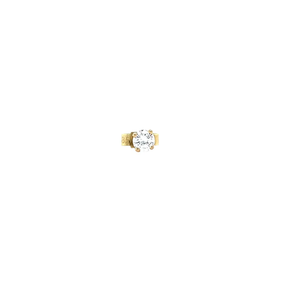Vintage 14K Gold Solitaire Stud Earring with Diamond