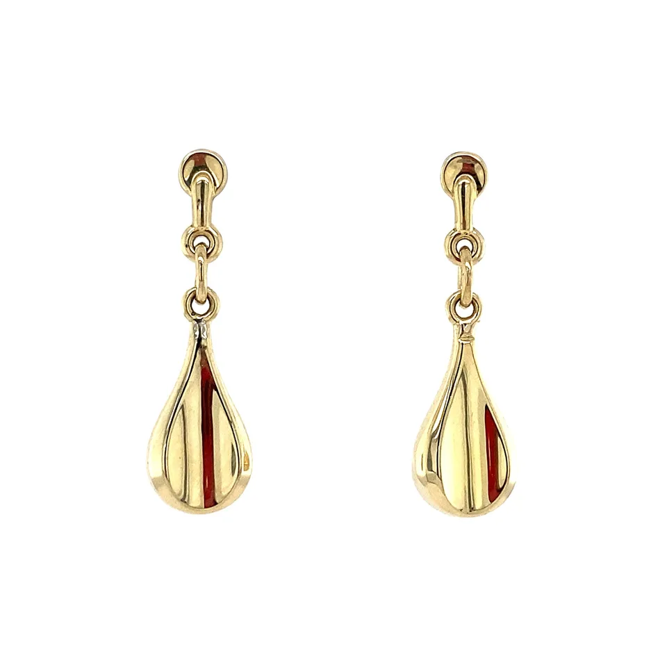 Vintage 14K Gold Drop Earrings Fancy