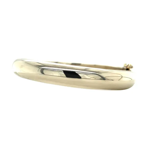 Vintage 14K White Gold Smooth Bangle