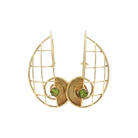Vintage 14K Gold Drop Earrings with Peridot