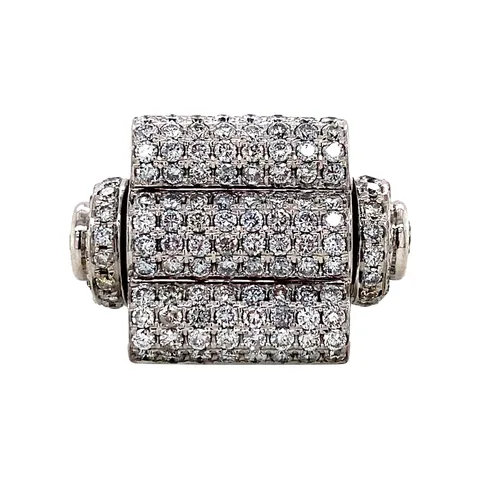 Vintage 18K White Gold Ring with Diamond