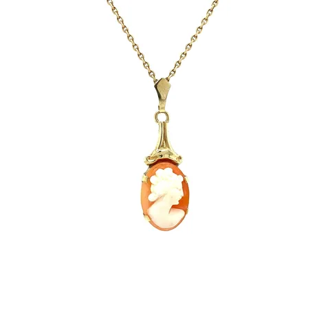 Vintage 14K Gold Pendant with Cameo