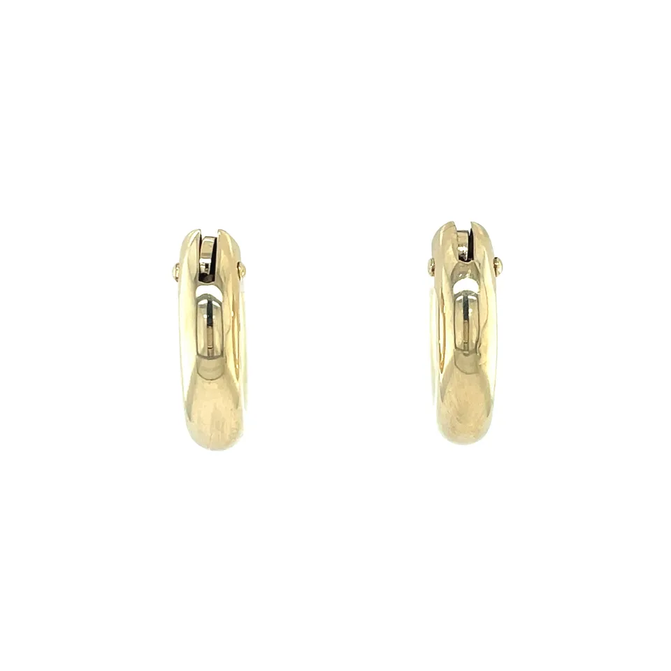 Vintage 14K Gold Smooth Hoop Earrings