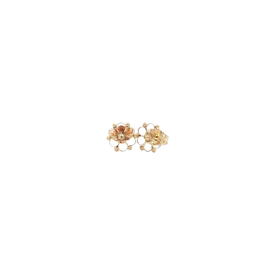 Vintage 14K Gold Flower Stud Earrings