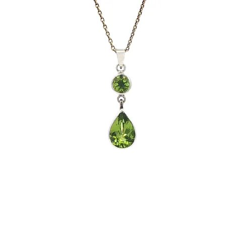 Vintage Sterling Silver Pendant with Peridot