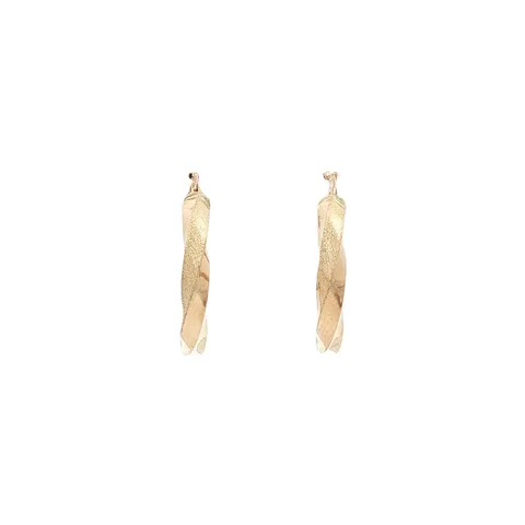 Vintage Twisted 9K Gold Hoop Earrings