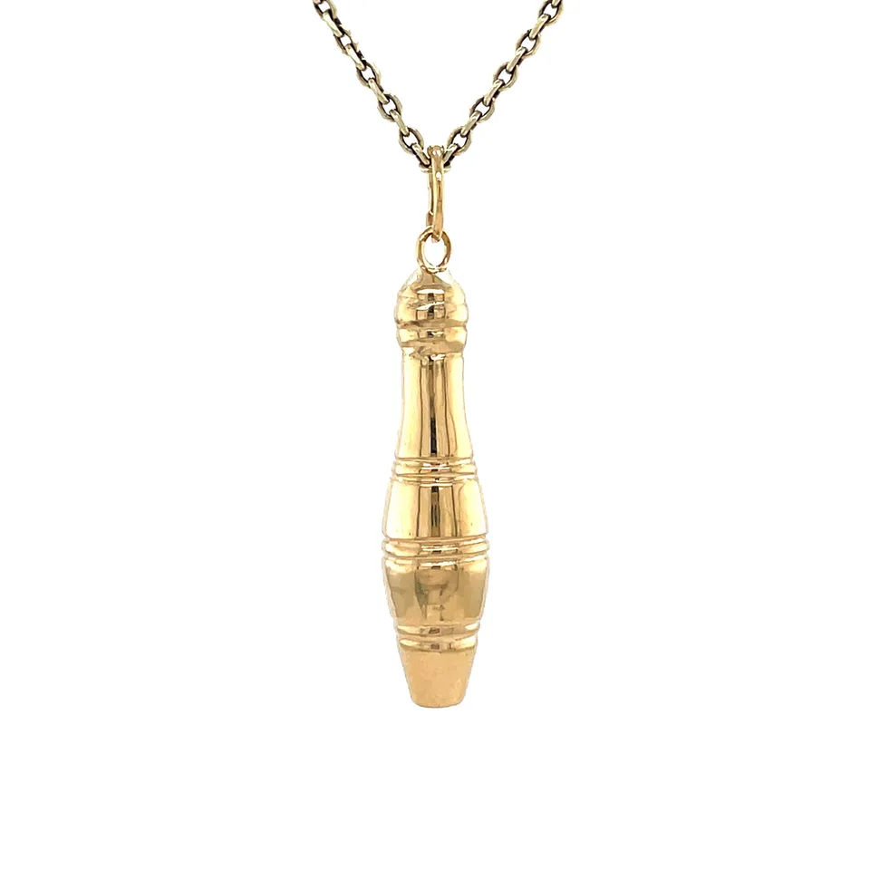 Vintage 14K Gold Bowling Kegel Pendant