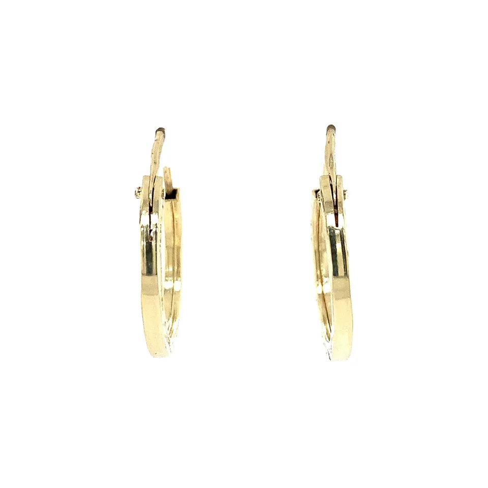 Vintage 14K Gold Fancy Hoop Earrings